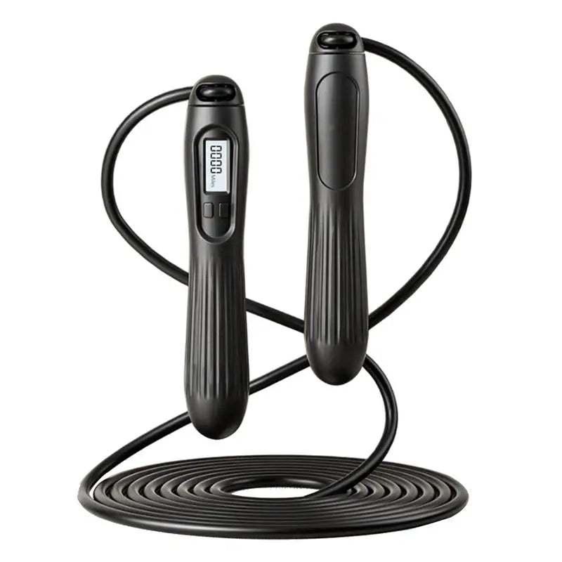 Digital counting skipping rope from WaveGear Inc. featuring a sleek exercise gear design with digital display and adjustable length.