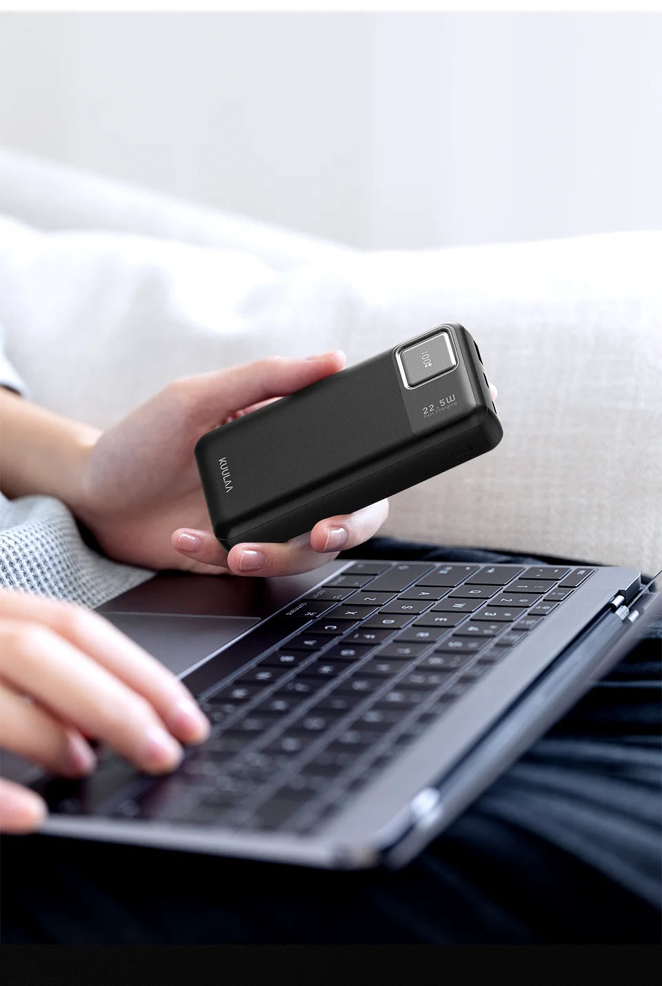 WaveGear Inc. NovaCell™ portable external battery power bank with multiple USB ports for charging devices on the go.