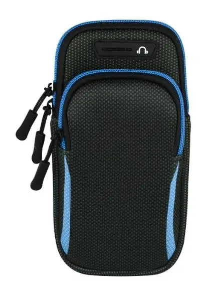 WaveGear Inc. universal smart phone arm band, travel bag with adjustable strap, designed to hold smartphones securely during activities.