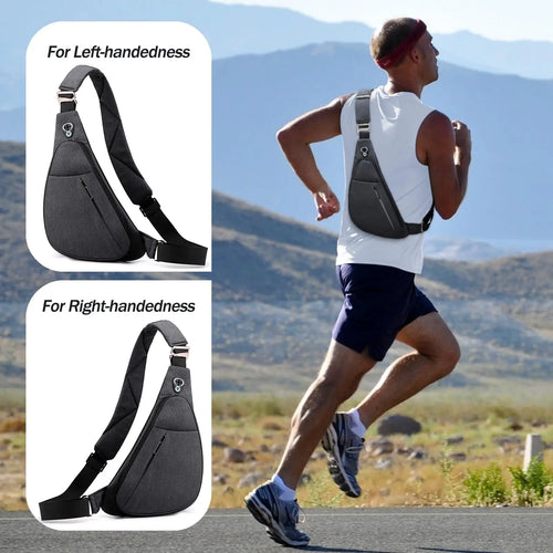 WaveGear Inc. anti-theft crossbody shoulder travel bag with secure zipper and adjustable strap, designed for safe carrying.