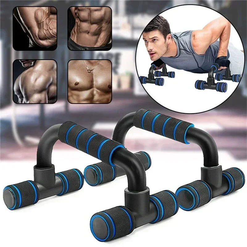 WaveGear Inc. GYM Non-Slip H-Shaped Push Up Bar for exercise, showing the sturdy, non-slip grip and H-shaped design on a gym floor.