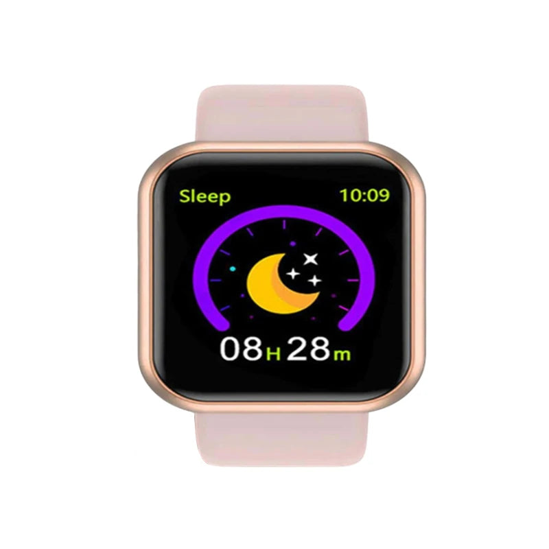 WaveGear Inc. Smart Watch Fitness Monitor tracking watch displaying digital screen with health and activity data.