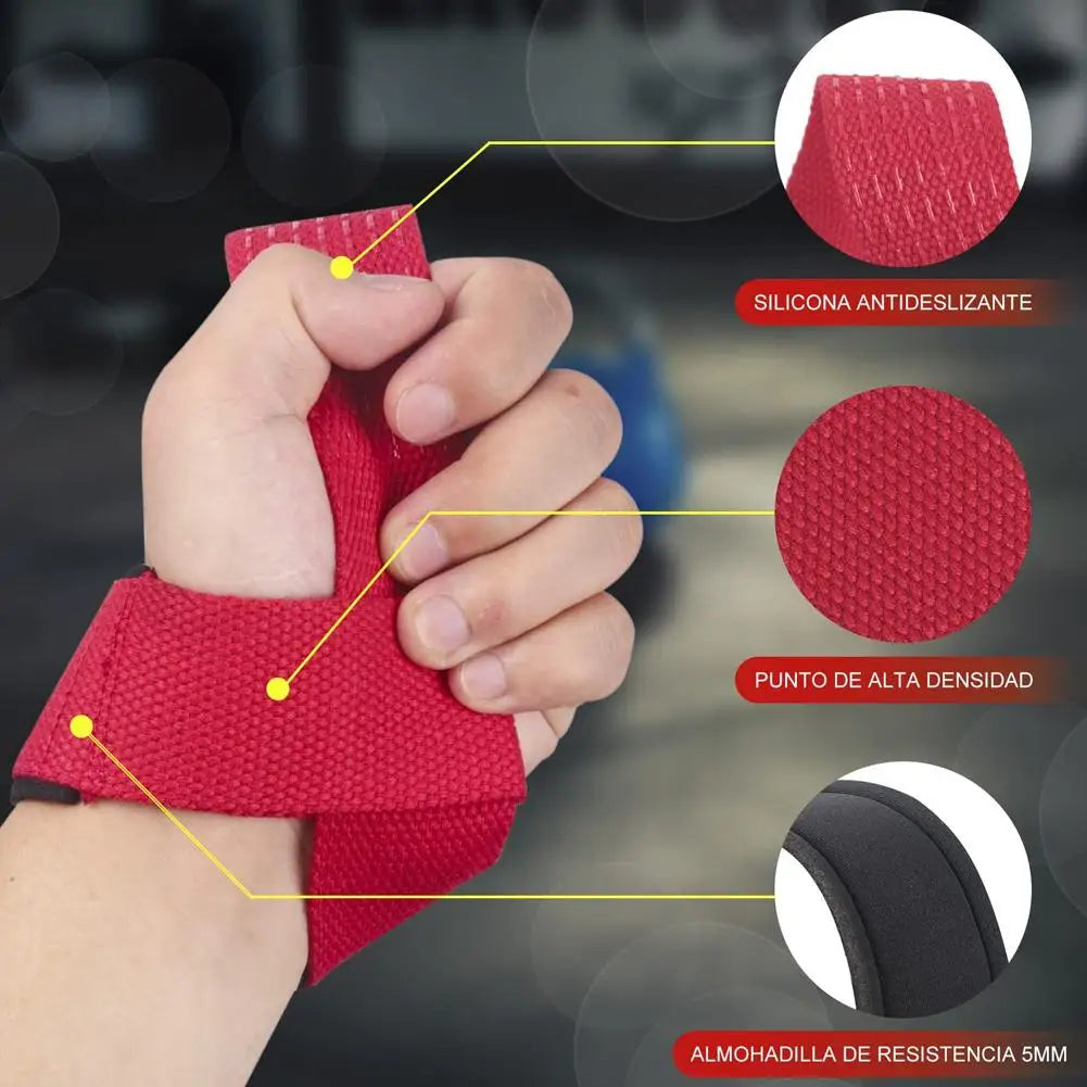 WaveGear Inc. SKDK weightlifting high-strength hand straps for exercise, shown in close-up with black and red design.