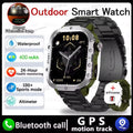 WaveGear Inc. outdoor GPS tracking sport watch displaying digital screen with route and fitness data in a vibrant outdoor setting.