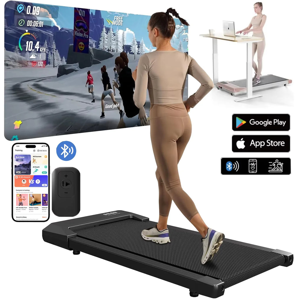 WaveGear Inc. treadmill walking pad with LCD digital display, compact exercise gear for indoor walking workouts