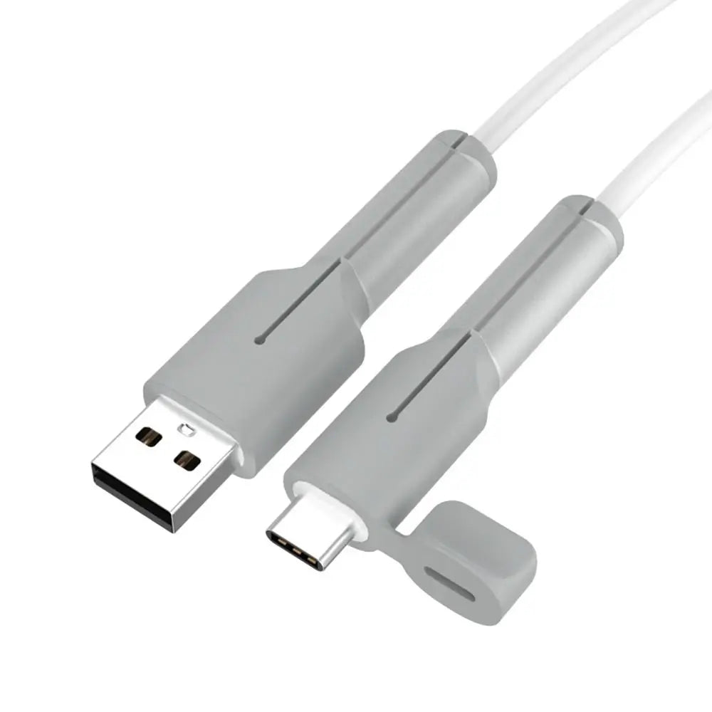 WaveGear Inc. soft silicone cable protector cover for chargers, flexible and durable for preventing cable damage.