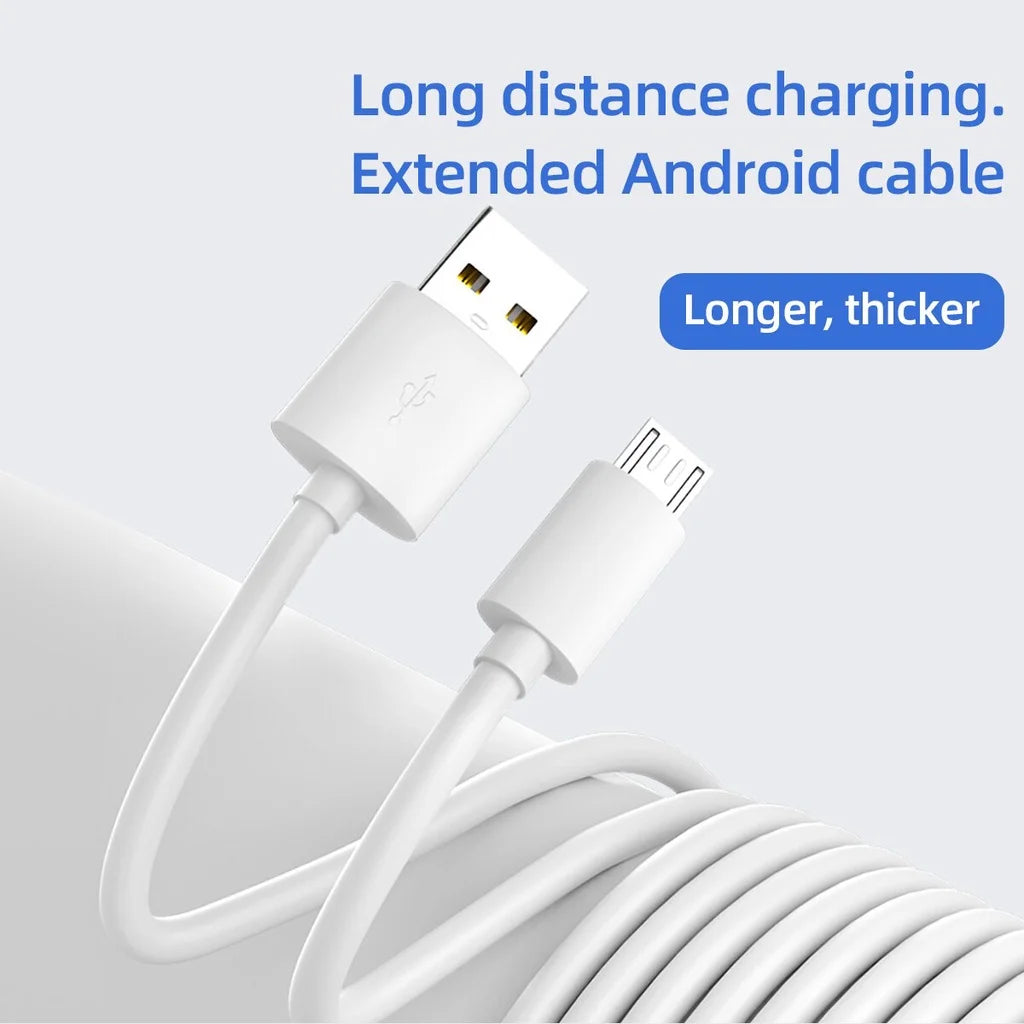 WaveGear Inc. RoadLine™ Extra-Long Reinforced Charging Cable showing its durable, braided design and connector ends for device charging.