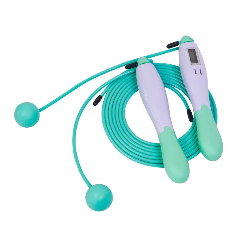 Digital counting skipping rope by WaveGear Inc. featuring a sleek black design, digital display, and ergonomic handles for effective cardio workouts.