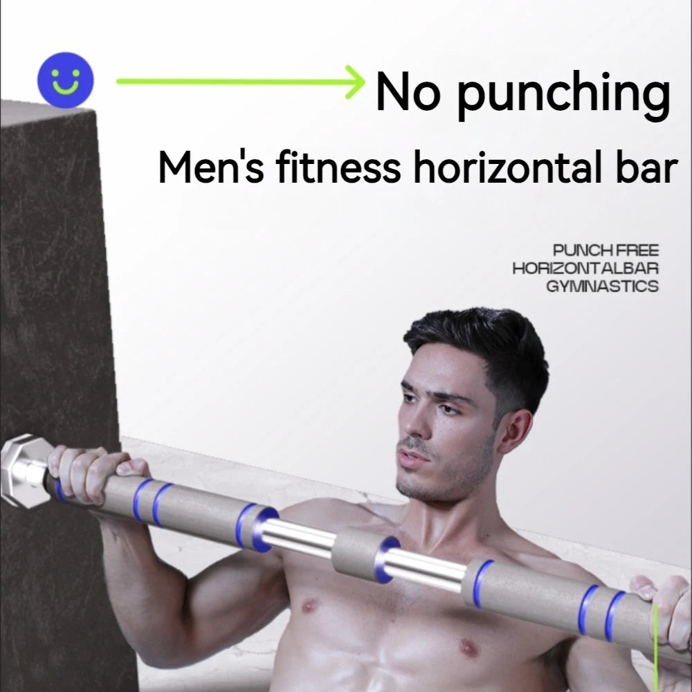 Telescopic doorway pull-up bar from WaveGear Inc. for exercise, shown mounted in a doorway ready for upper body workouts.