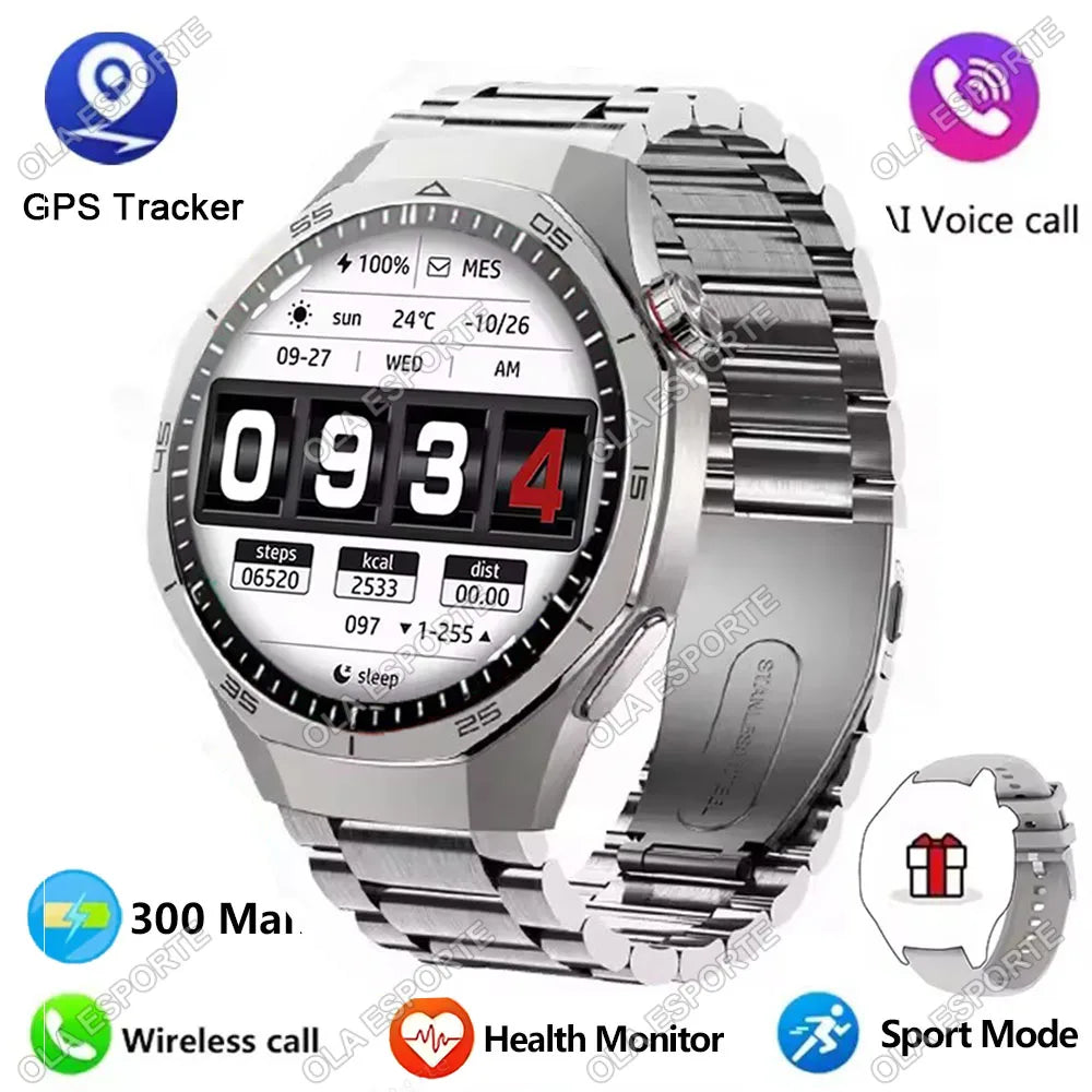 WaveGear Inc. 2026 Watch 5 Pro GPS Tracker showing digital display with health and activity monitoring features.