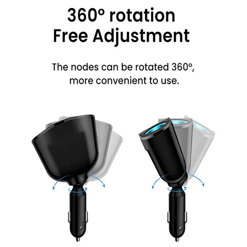 WaveGear Inc. digital display car charger with dual USB ports for fast charging inside a vehicle