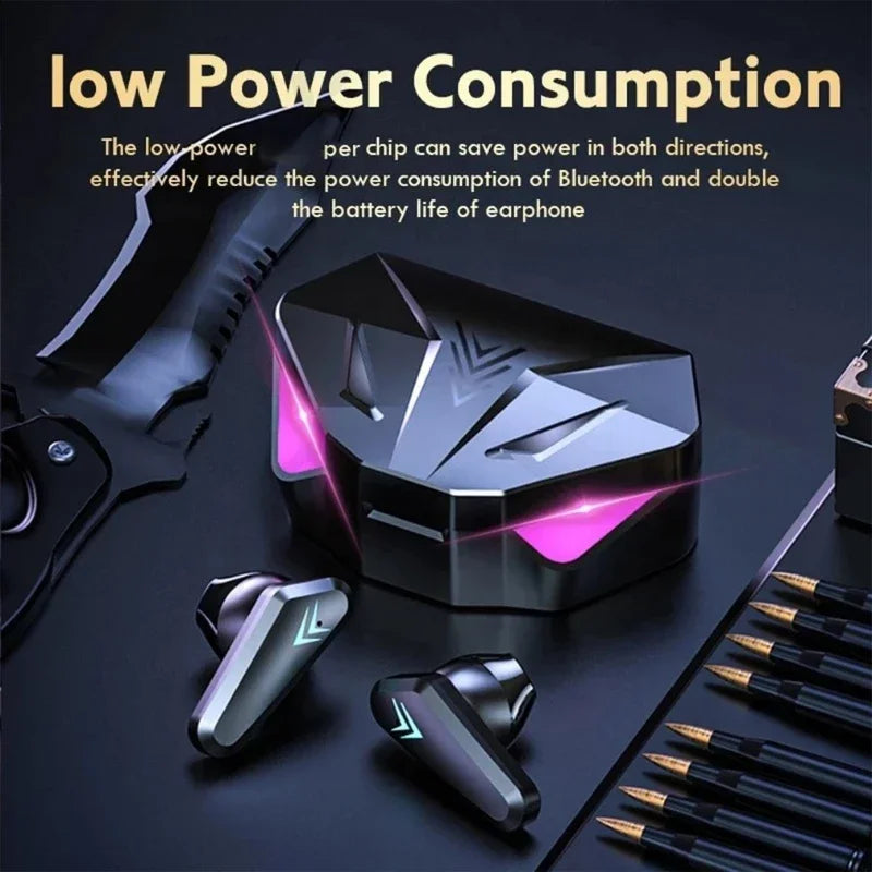 WaveGear Inc. wireless Bluetooth earbuds with built-in microphone, compact design, and in-ear fit for hands-free calls and music.