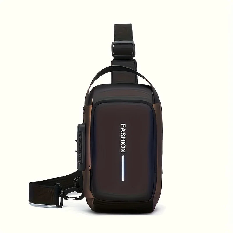 WaveGear Inc. high durability anti-theft sling bag, travel bag with secure zipper and adjustable strap, designed for safe travel.