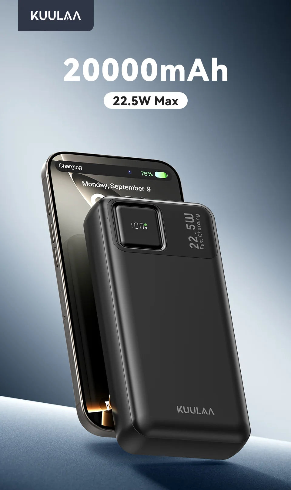 WaveGear Inc. NovaCell™ portable external battery power bank with multiple USB ports and compact design for on-the-go charging