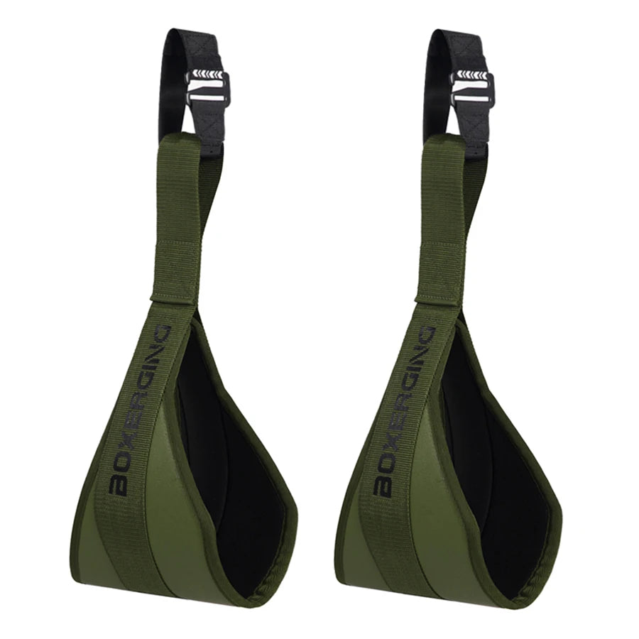 WaveGear Inc. abdominal muscle belt hangers for exercise gear, showing sturdy hooks and adjustable straps for core workouts.