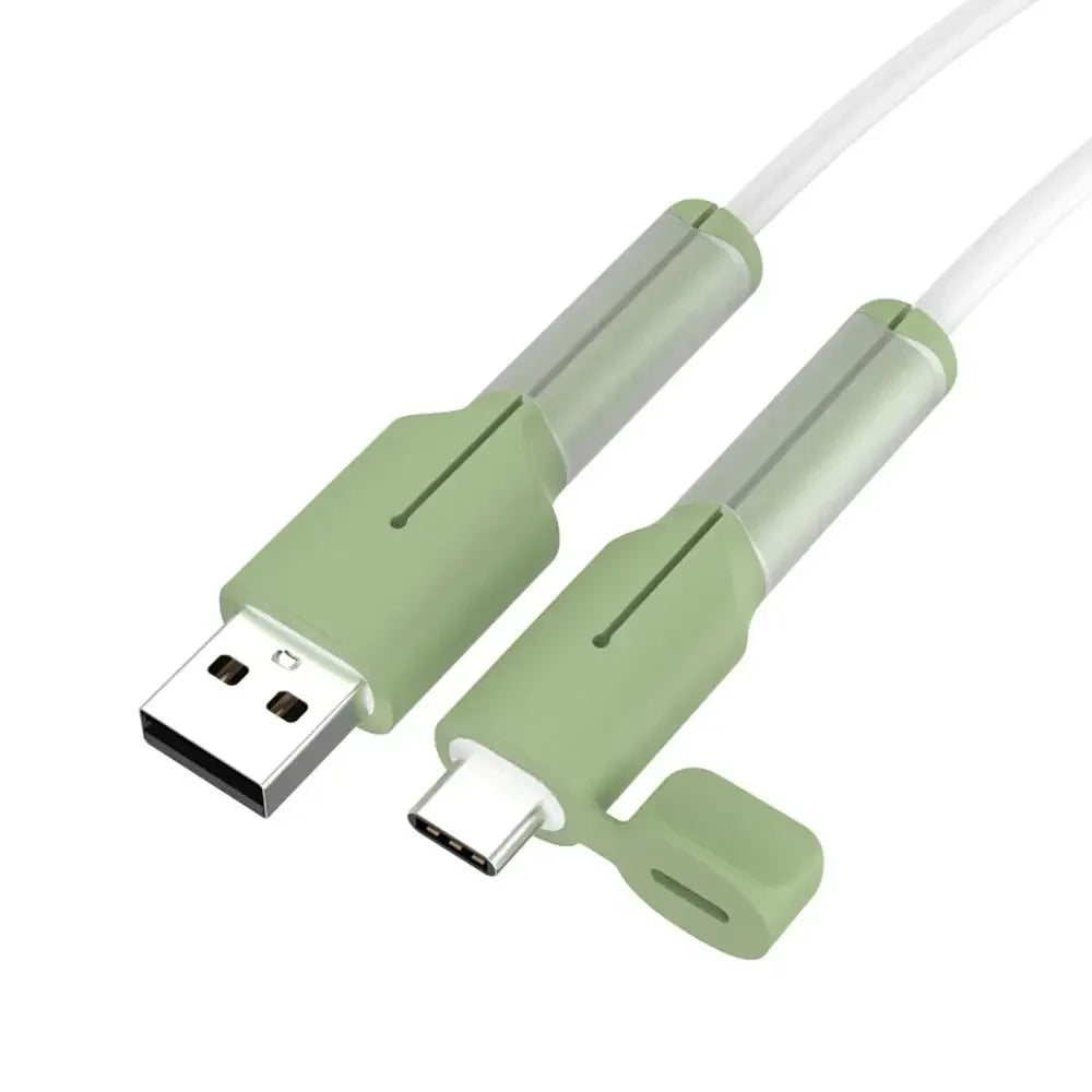 WaveGear Inc. universal silicone charger cable protector wrapping around a smartphone charging cable for protection and durability.