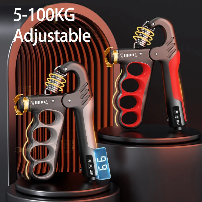 WaveGear Inc. grip strength gym wrist expander and hand strengthener exercise gear showing adjustable resistance bands in action.