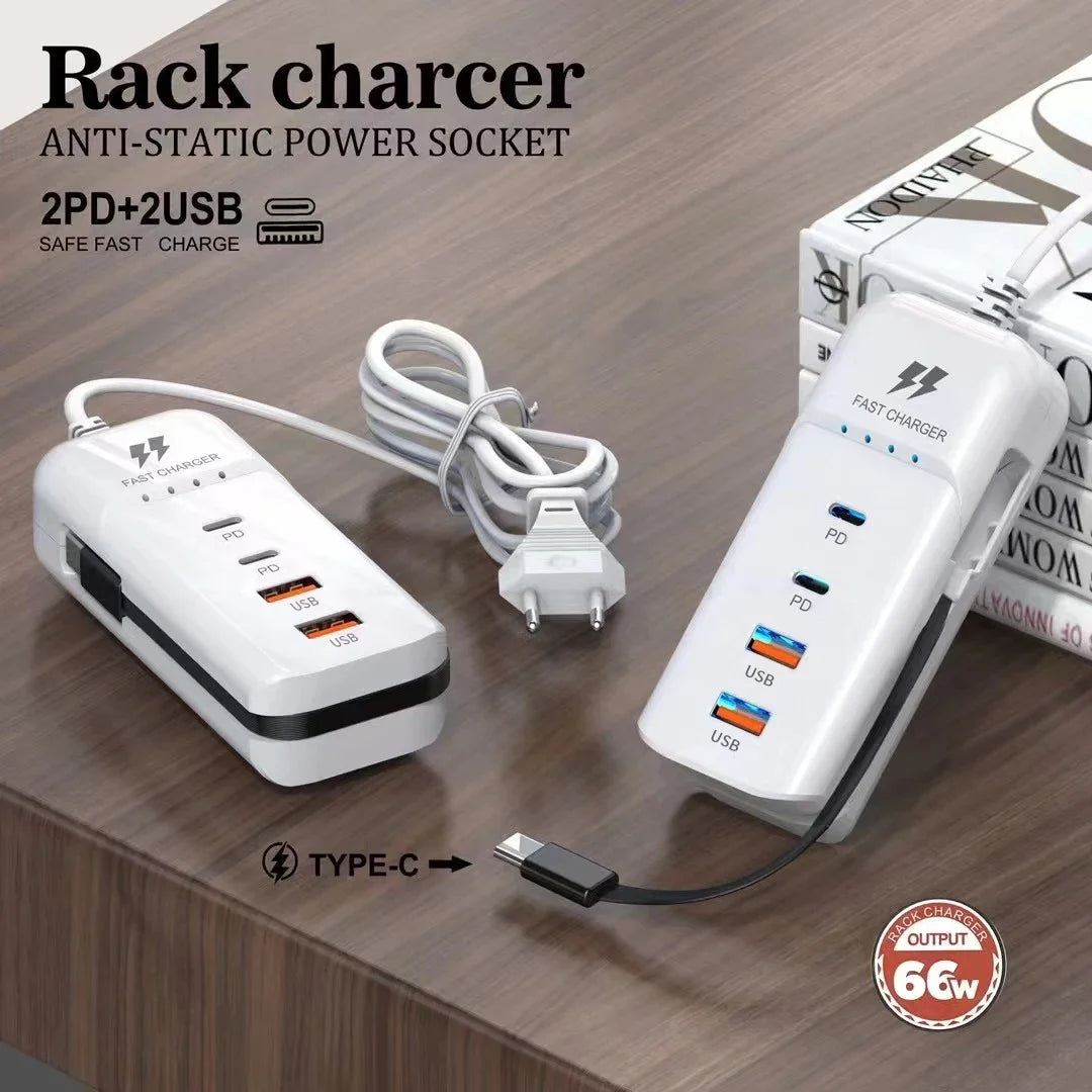 WaveGear Inc. SignalLine™ Type C Fast Charger with USB-C cable and power adapter on a white background