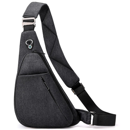 WaveGear Inc. anti-theft crossbody travel bag with secure zippers and adjustable strap, designed for safe, convenient travel.