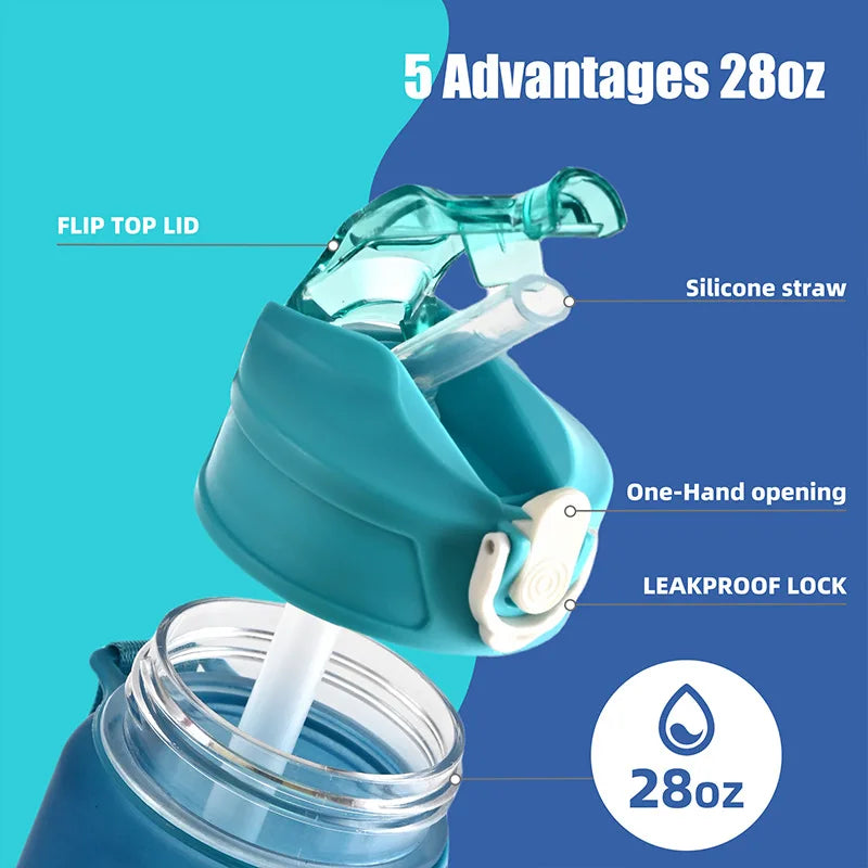 Leak-proof sports water bottle from WaveGear Inc. designed for exercise, featuring a sleek, durable design perfect for active use.