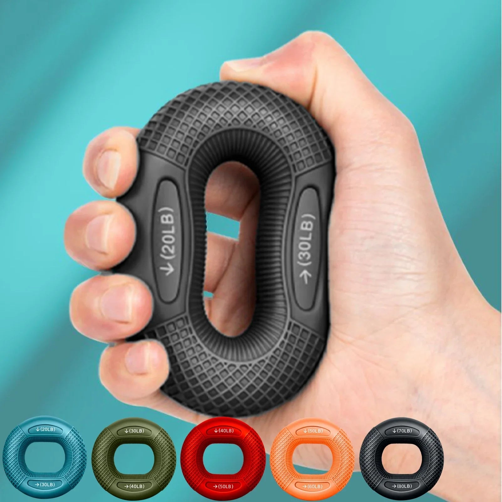 WaveGear Inc. Finger Grip Hand Strengthener exercise gear with adjustable grip for improving hand and finger strength.