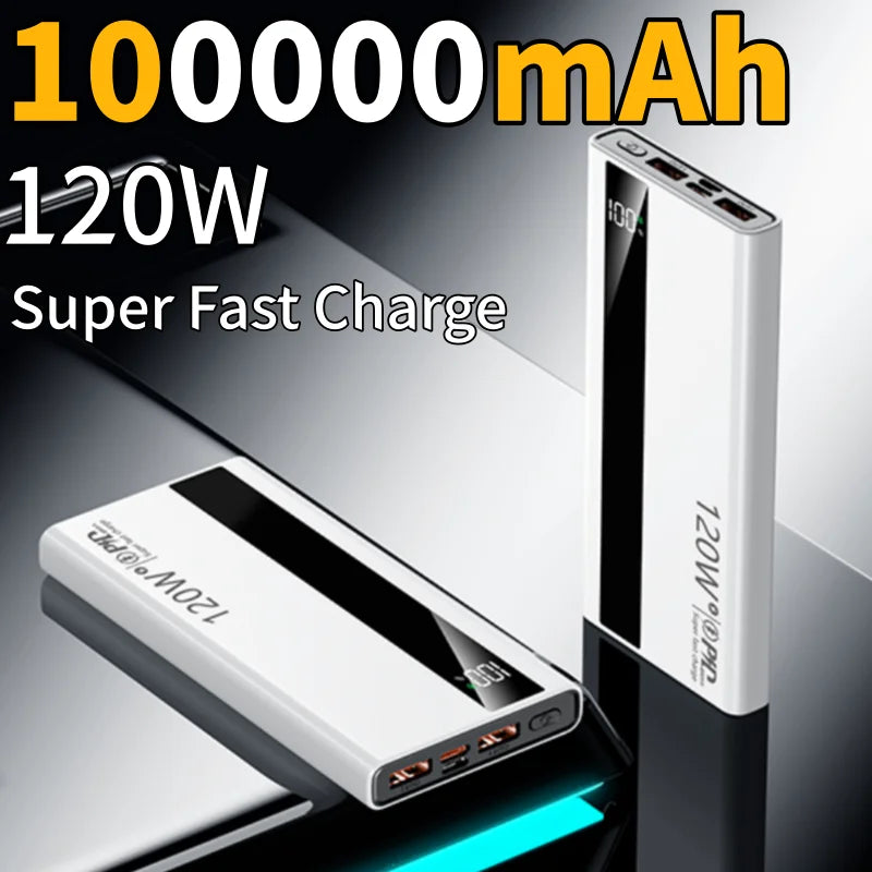 WaveGear Inc. fast charging large capacity power bank with multiple USB ports and compact design for on-the-go charging.