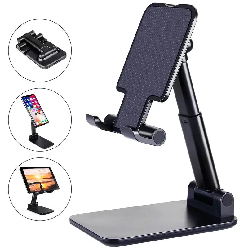 WaveGear Inc. VectorMount™ desk mobile phone holder stand displaying a smartphone securely held in a sleek, modern design.