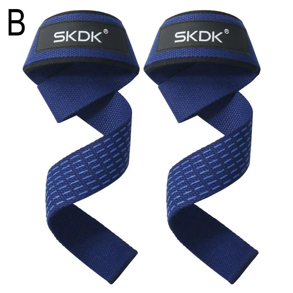 WaveGear Inc. SKDK Weightlifting High-Strength Hand Straps for exercise, showing black padded straps with adjustable loops
