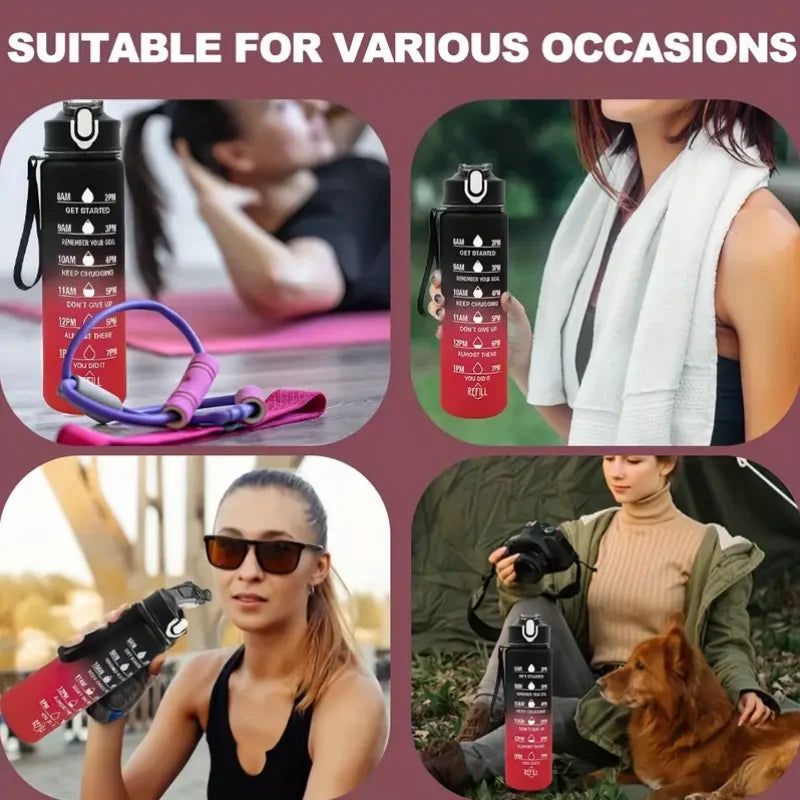 Leak-proof sports water bottle by WaveGear Inc. with a clear, durable design, suitable for exercise and active lifestyles.