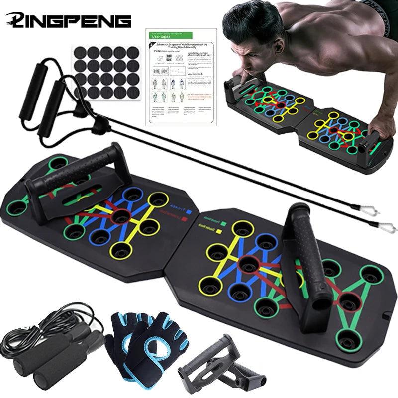 WaveGear Inc. portable push-up board set with multiple grip positions for versatile upper body workout exercise gear