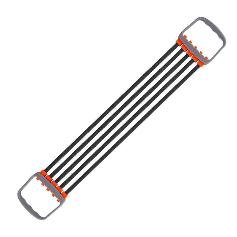 Full body workout resistance band from WaveGear Inc. for exercise and strength training, shown stretched out on a plain background.