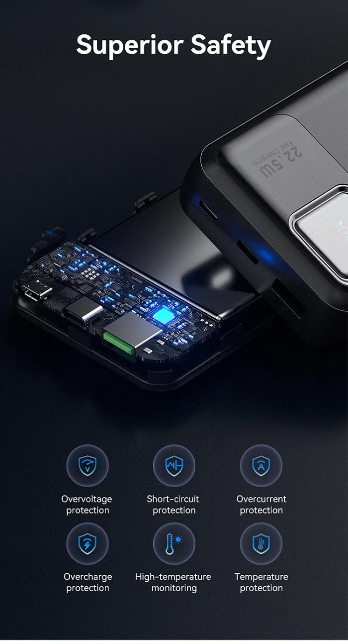 WaveGear Inc. NovaCell™ portable external battery power bank with USB ports and compact design for on-the-go charging.