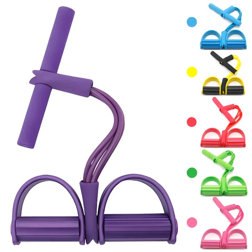 WaveGear Inc. abdominal strengthening elastic band for core exercises, showing a close-up of the blue resistance band on a white background.