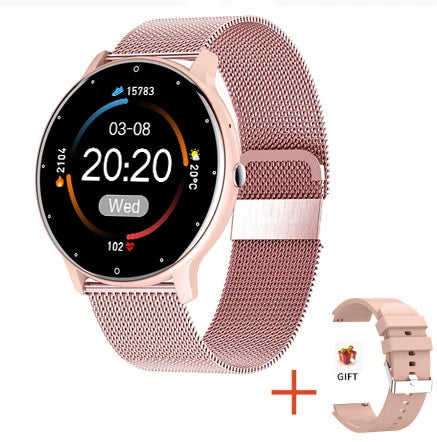 WaveGear Inc. LIGE Smart Watch with full touch screen, Bluetooth connectivity, fitness tracking, and sleek design.