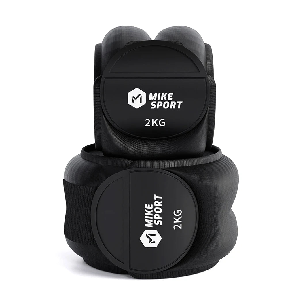 Adjustable ankle weights from WaveGear Inc. for exercise, showing a pair of padded weights with adjustable straps.