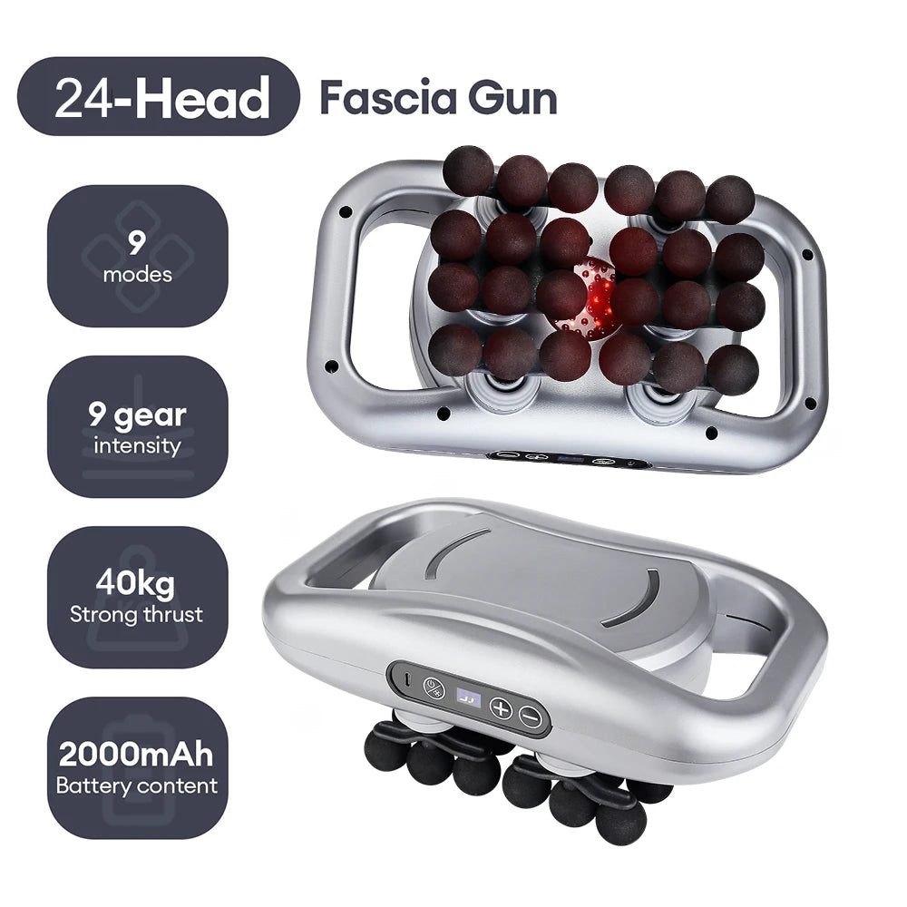 WaveGear Inc. 30-heads body massage gun for muscle relaxation and recovery, exercise gear for deep tissue massage therapy.